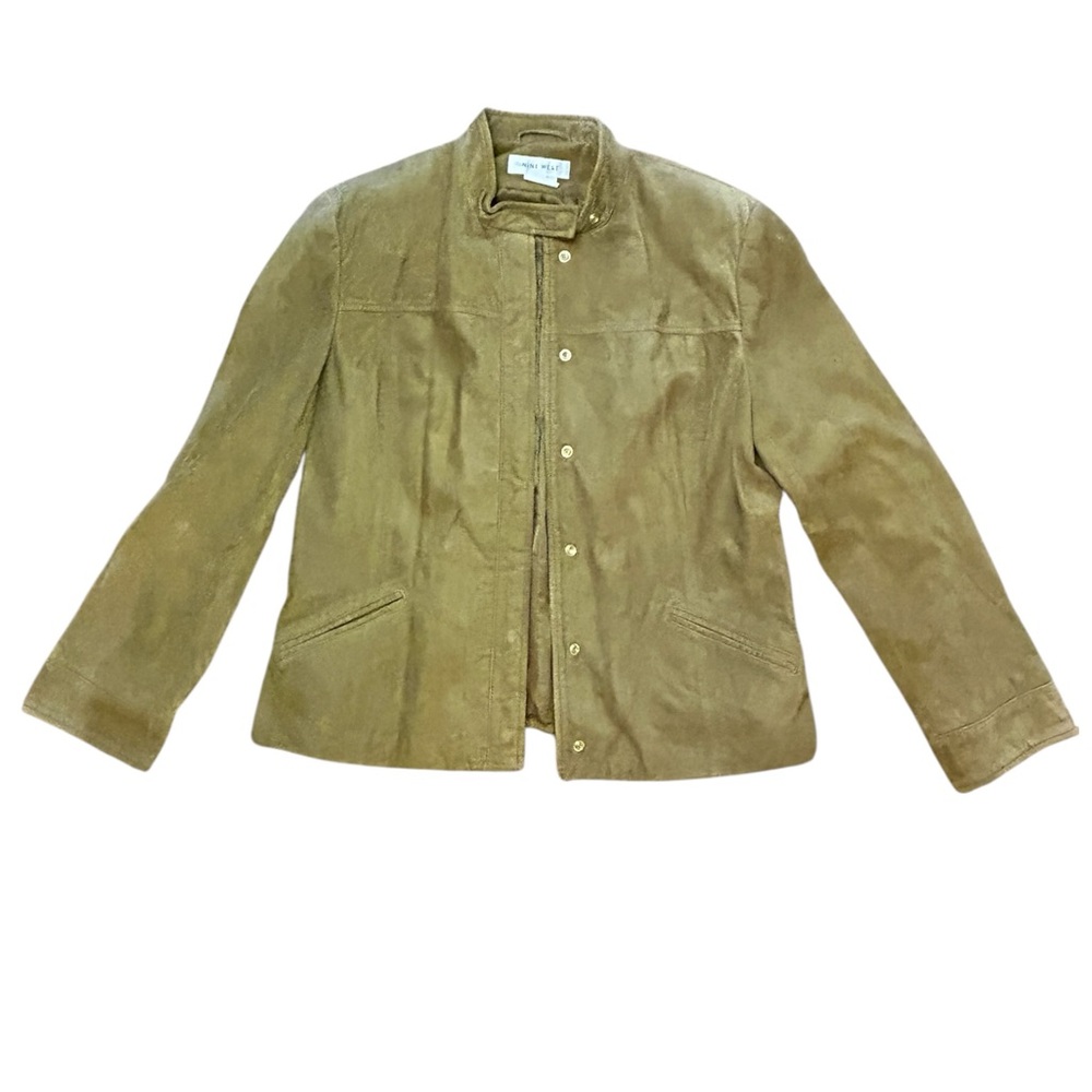 Nine West Vintage Women’s Tan 100% Genuine Suede Leather Jacket Size 14